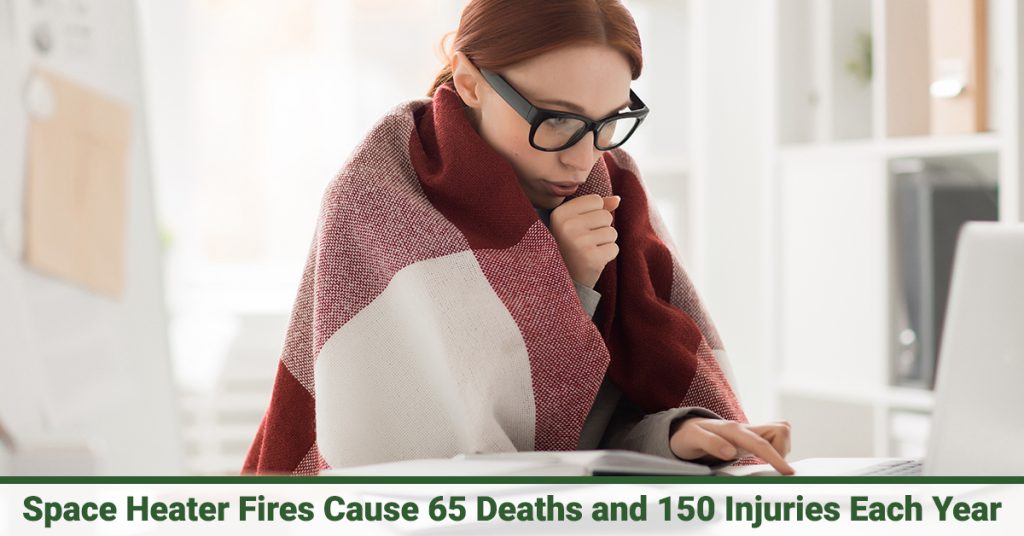 Space heater can cause fires graphic